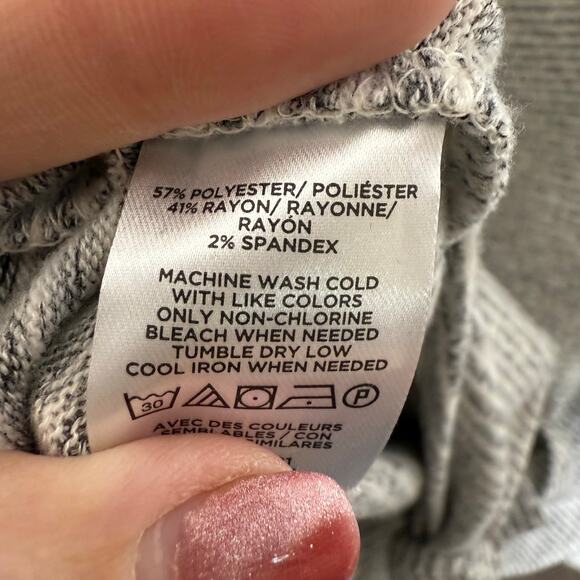 LOU & GREY  LOFT Women's L Pullover Cowlneck Sweater Gray Stripe Signature Soft - Picture 13 of 15